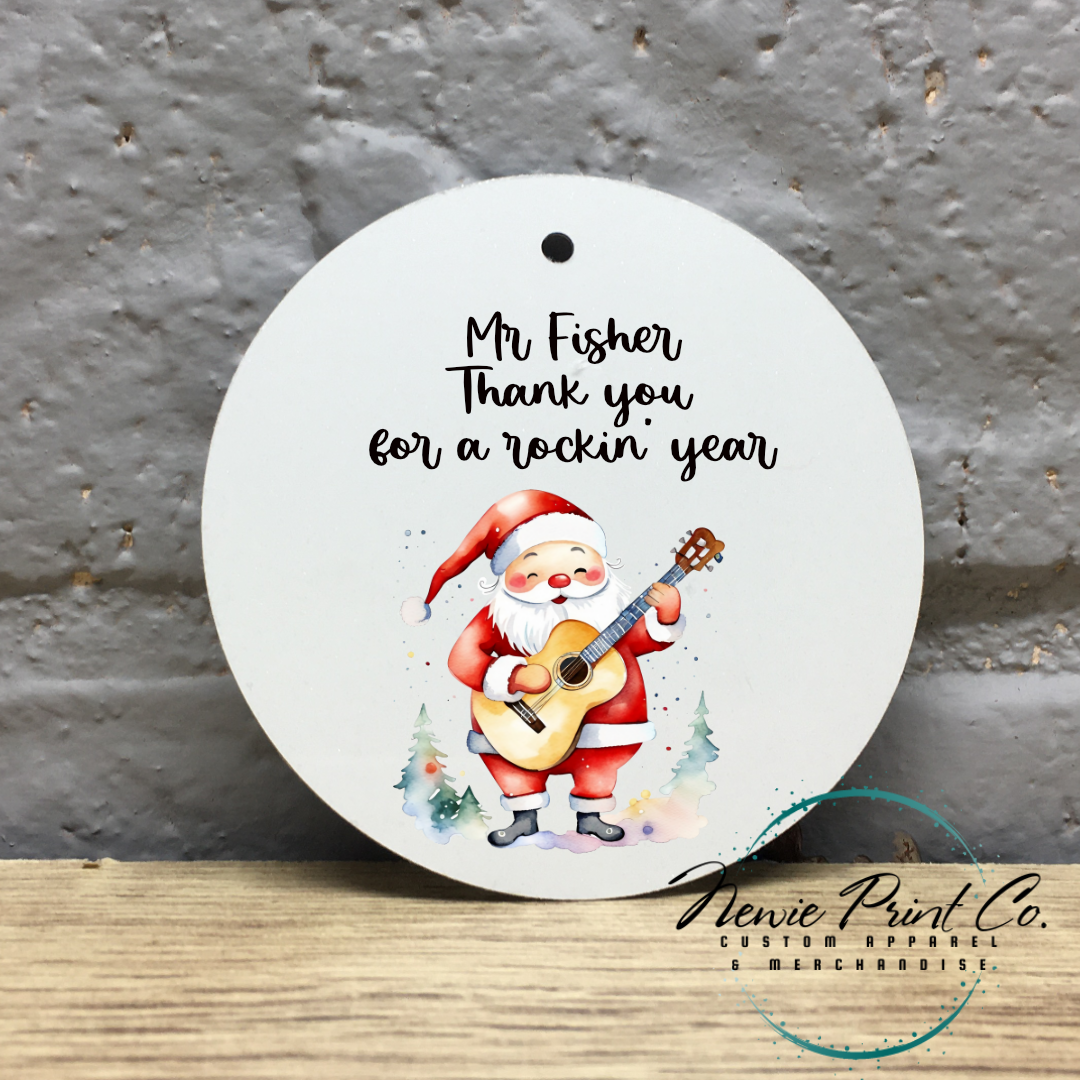 Personalised Teacher Ornament Guitar - Christmas Keepsake