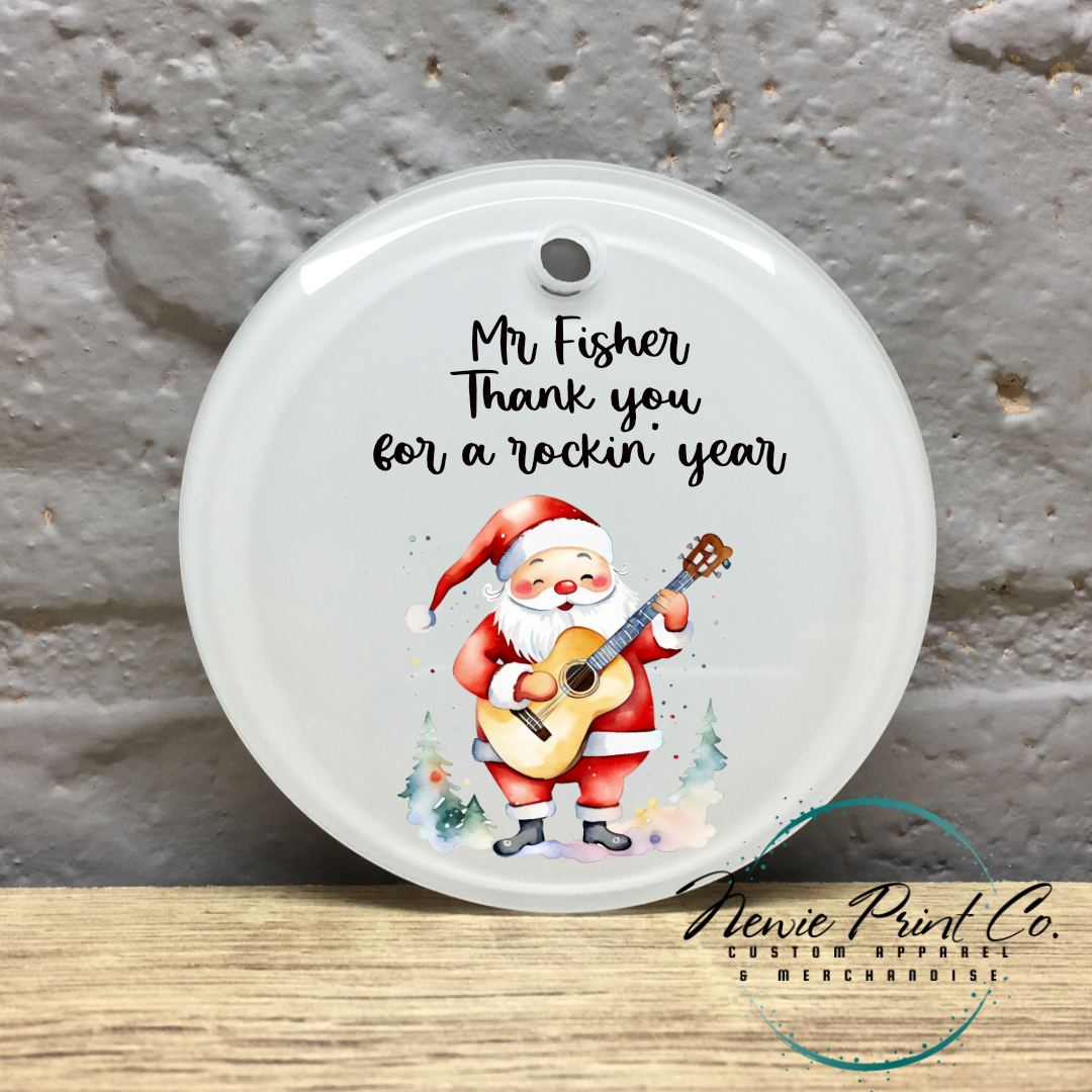 Personalised Teacher Ornament Guitar - Christmas Keepsake