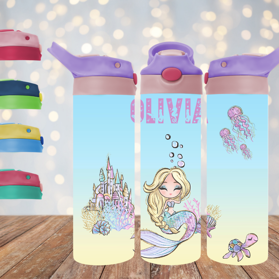Our personalized 20oz (690ml) insulated drink bottles tumblers can be personalized to suit your style. Choose from one of our images or send us a message to create something truly unique. Our tumblers make a beautiful gift or are the perfect addition to and back pack. They are made from Insulated Stainless Steel to keep your drinks warm/cold for longer, come with a push button flip top lid and inner (removable) straw.
