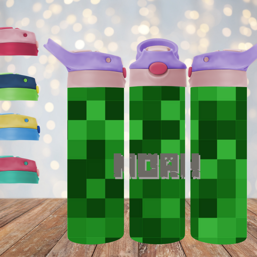 Our personalized 20oz (690ml) insulated drink bottles tumblers can be personalized to suit your style. Choose from one of our images or send us a message to create something truly unique. Our tumblers make a beautiful gift or are the perfect addition to and back pack. They are made from Insulated Stainless Steel to keep your drinks warm/cold for longer, come with a push button flip top lid and inner (removable) straw.