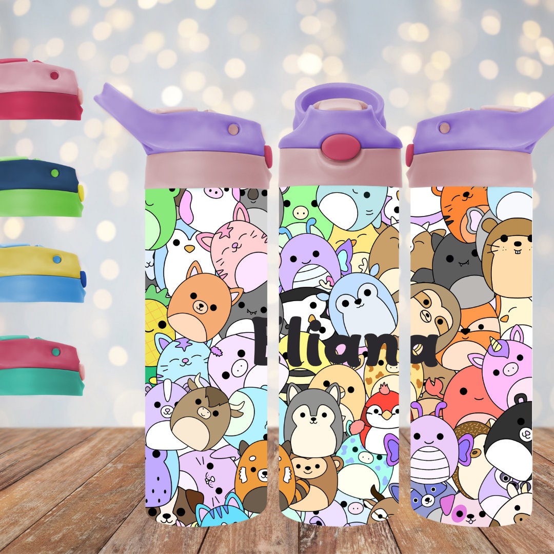 Squishies - Insulated 20oz Kids Flip Top Drink Bottles - Printed