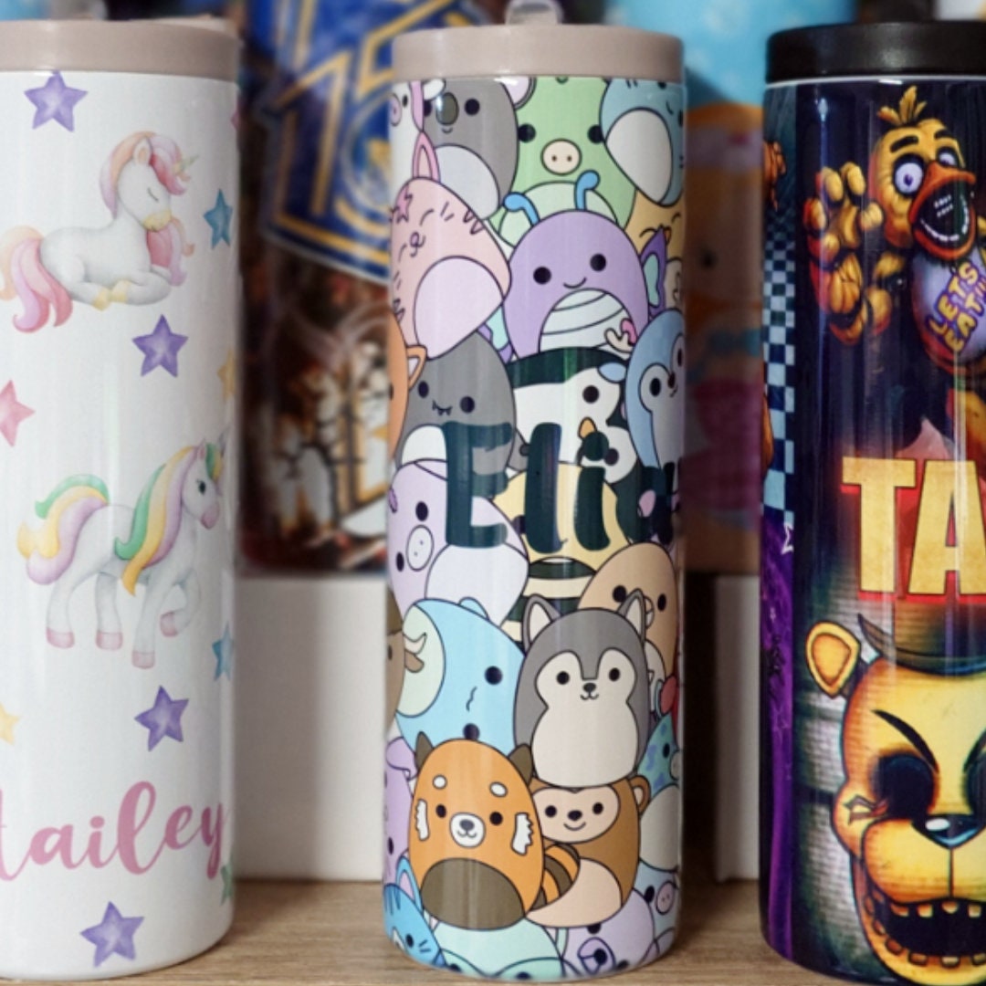 Squishies - Insulated 20oz Kids Flip Top Drink Bottles - Printed