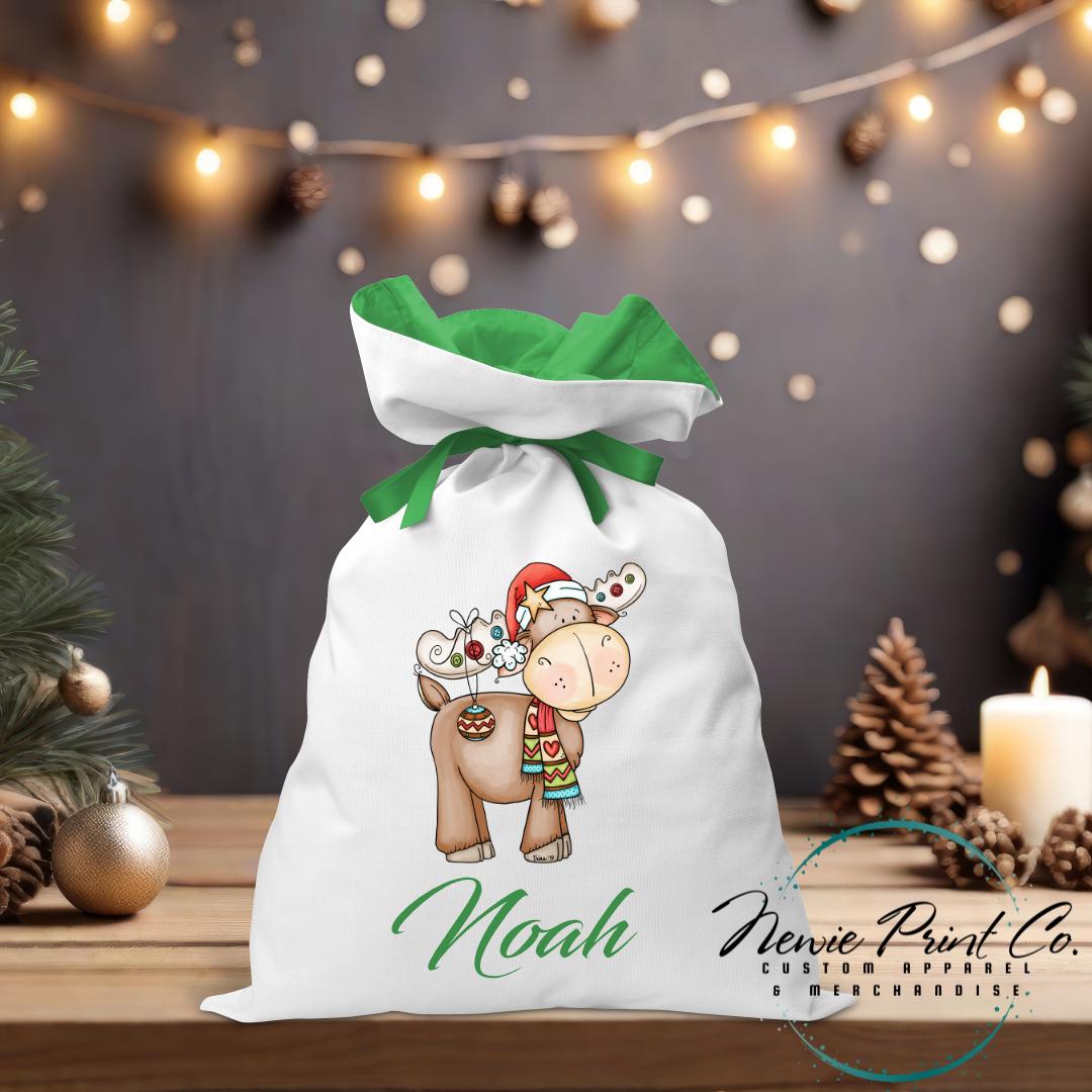 Christmas Moose Santa Sack - Personalised