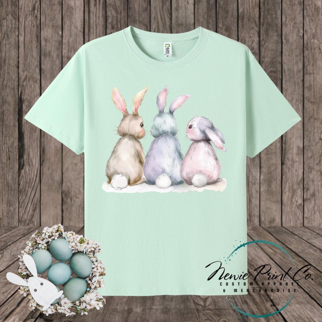 Three Bunnies - Easter T-shirt Adult