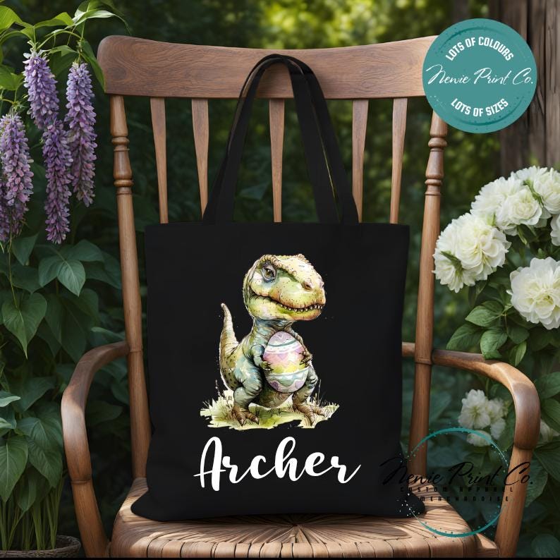 Trex - Easter Personalized Tote/Library Bag