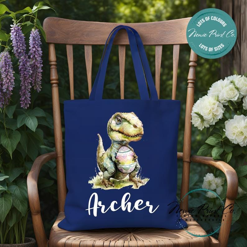Trex - Easter Personalized Tote/Library Bag