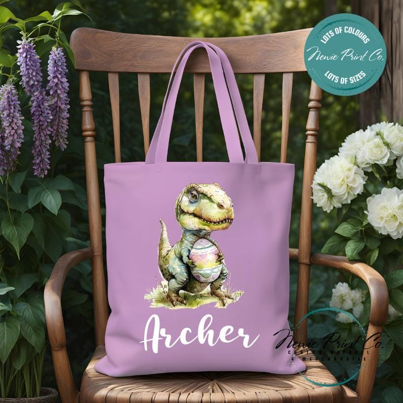 Trex - Easter Personalized Tote/Library Bag
