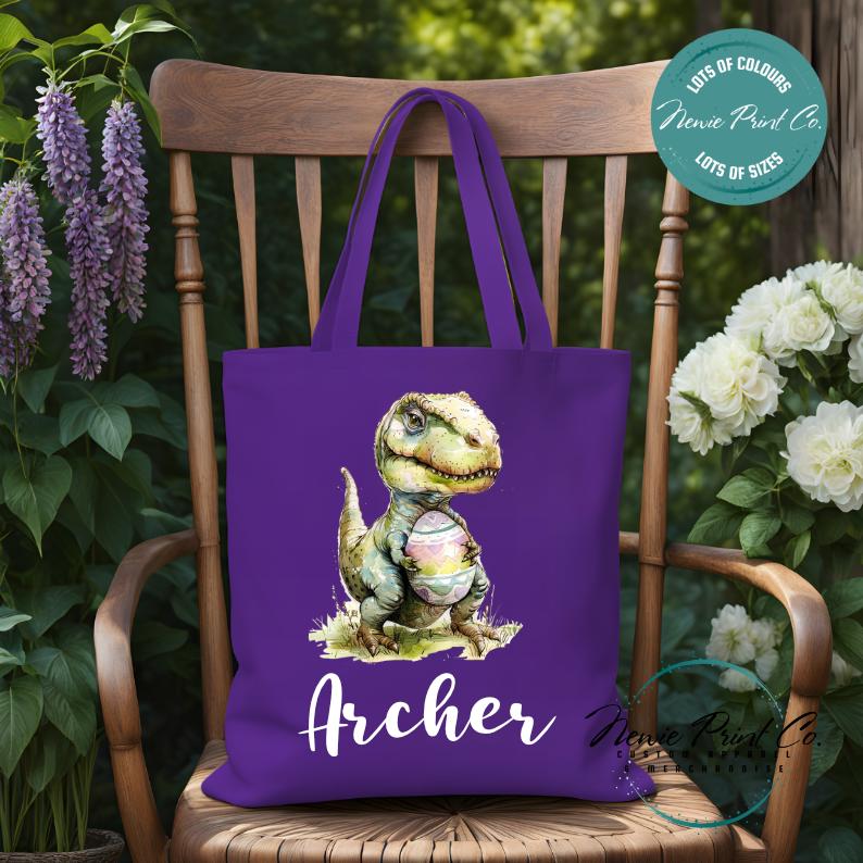 Trex - Easter Personalized Tote/Library Bag