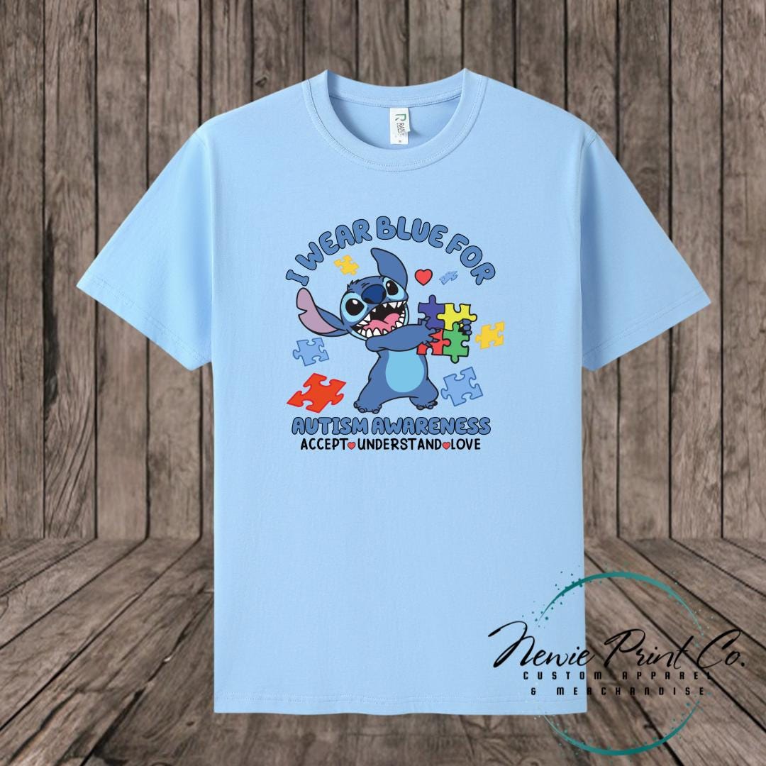 In April We Wear Blue Stitch - Autism Awareness T-shirt