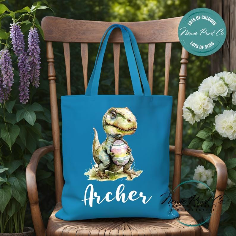 Trex - Easter Personalized Tote/Library Bag