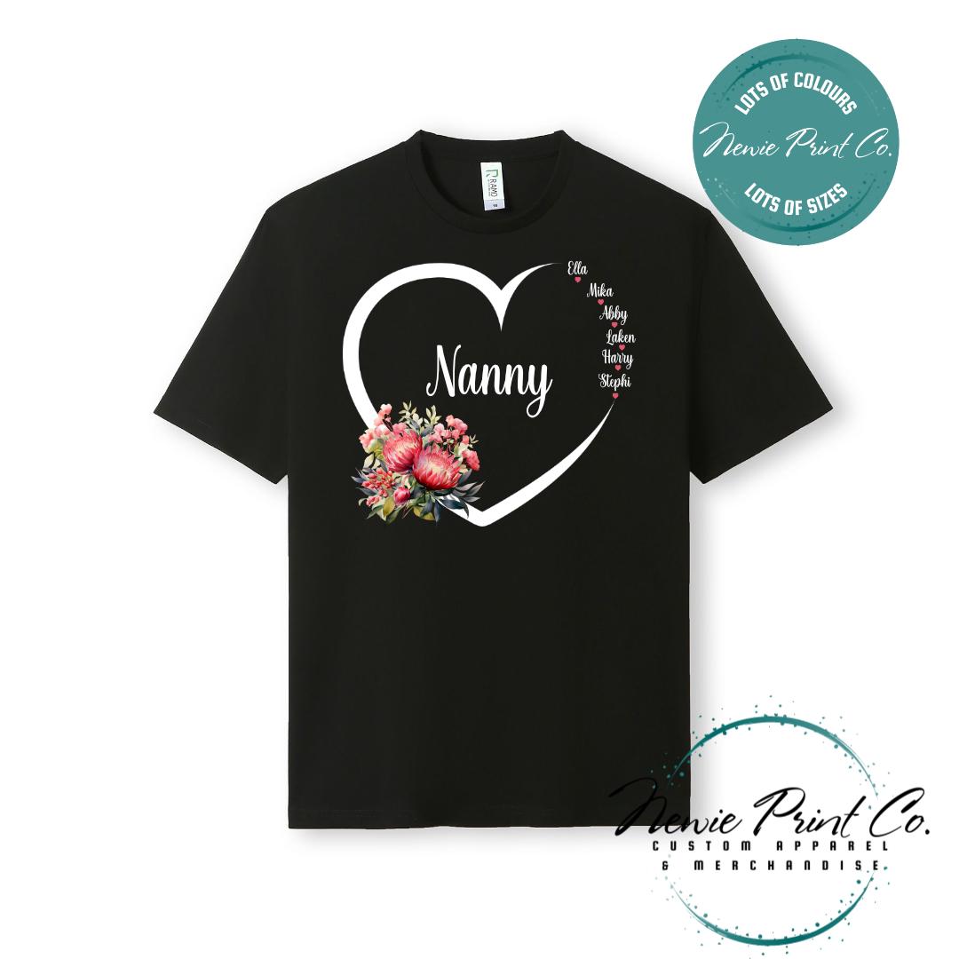 Custom Grandkids Name Australian Flower - Jumper or Tee