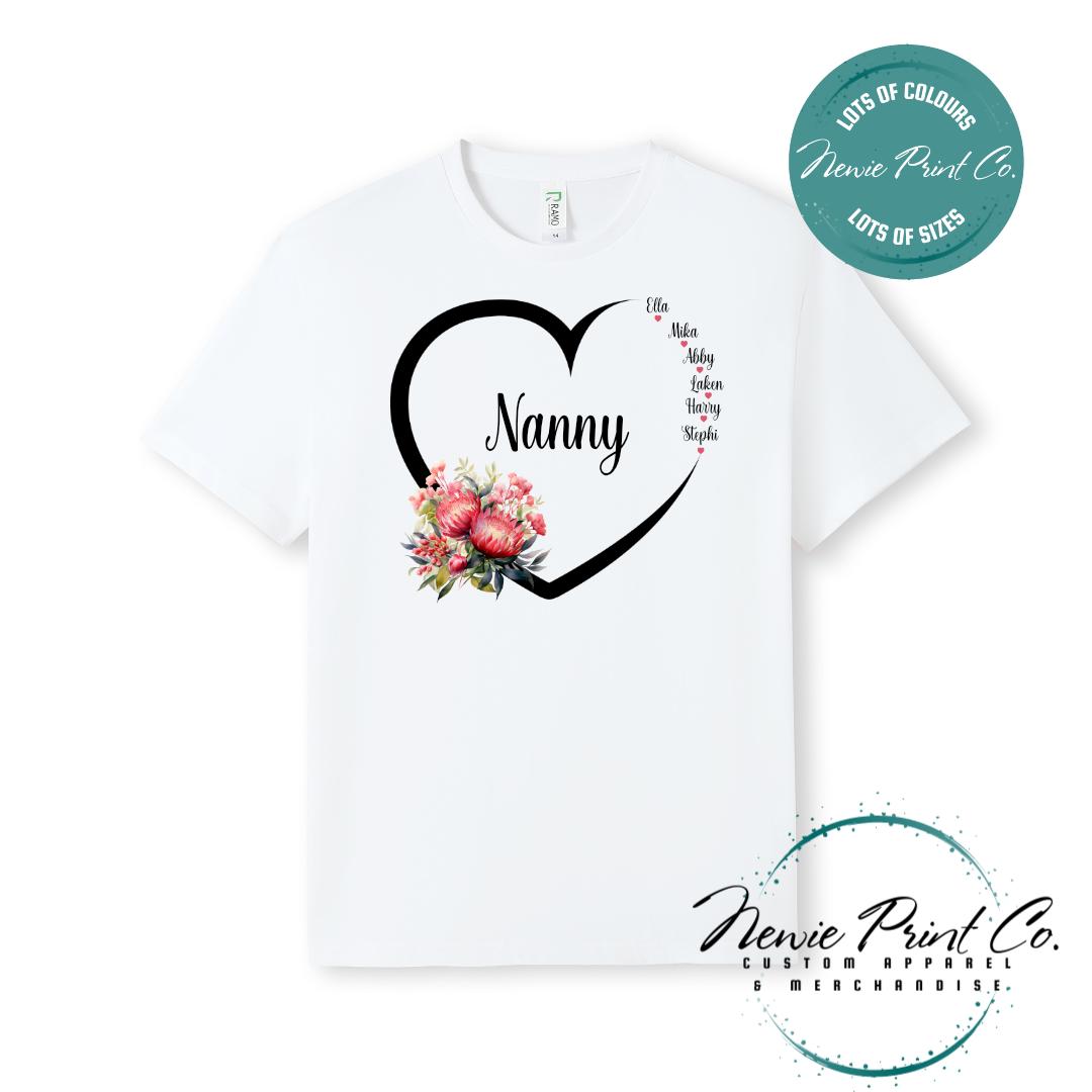 Custom Grandkids Name Australian Flower - Jumper or Tee