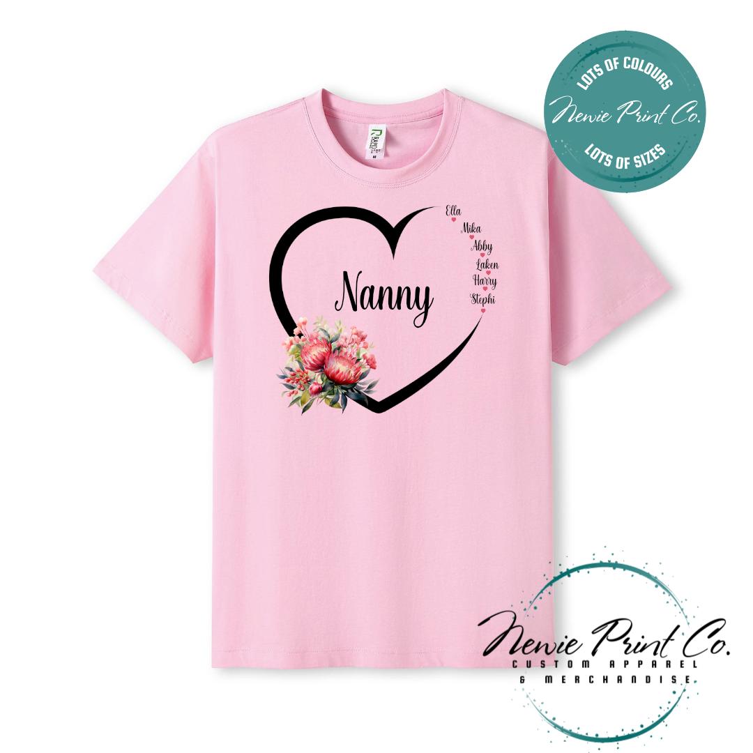 Custom Grandkids Name Australian Flower - Jumper or Tee