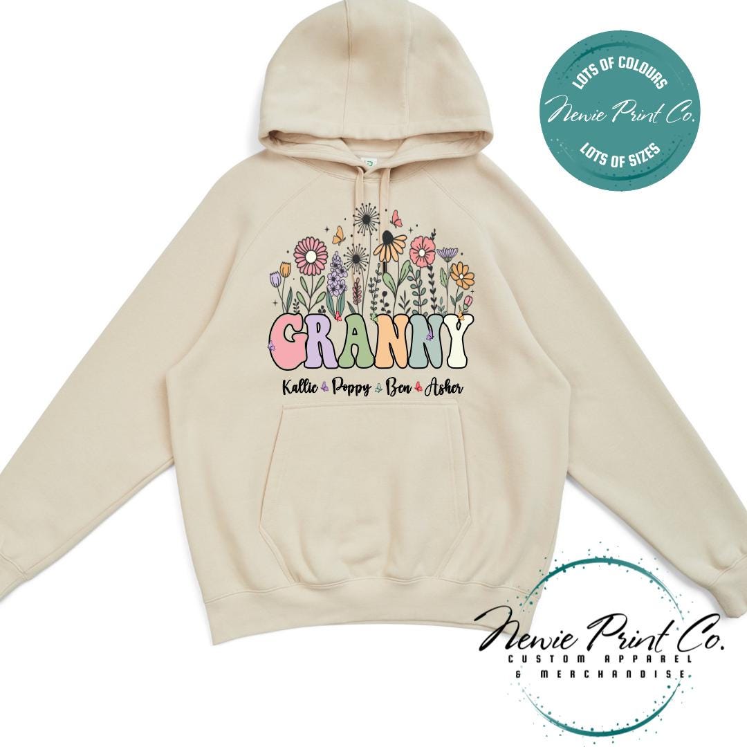 Custom Grandkids Name Flower - Jumper or Tee