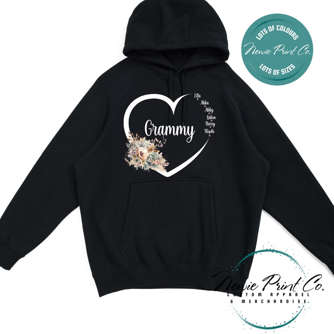 Custom Grandkids Name Boho Flower - Jumper or Tee