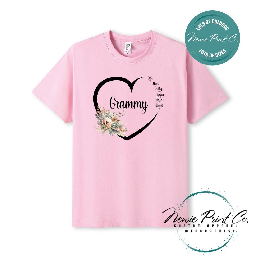 Custom Grandkids Name Boho Flower - Jumper or Tee