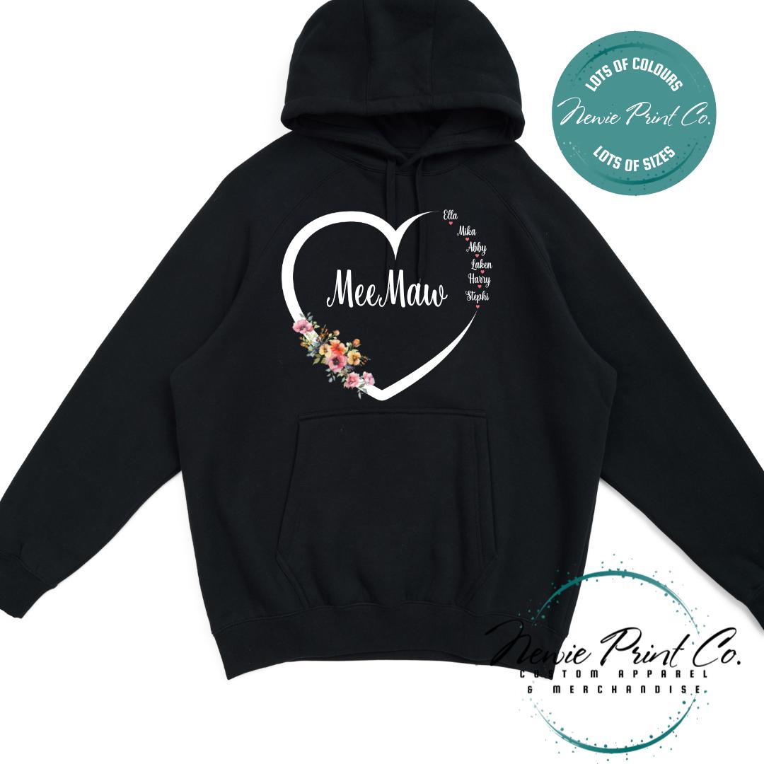 Custom Grandkids Name Watercolour Flower - Jumper or Tee