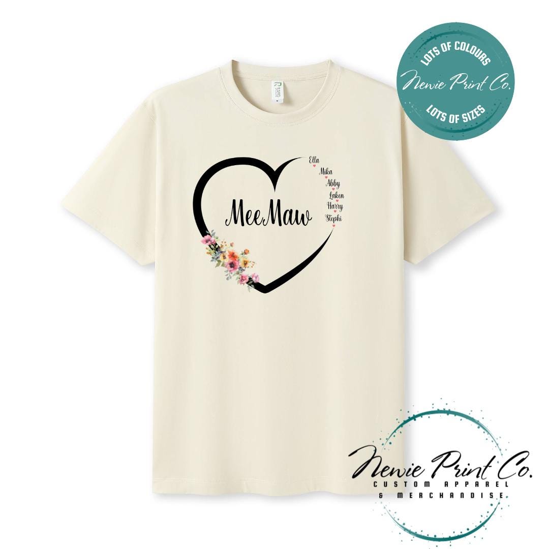 Custom Grandkids Name Watercolour Flower - Jumper or Tee