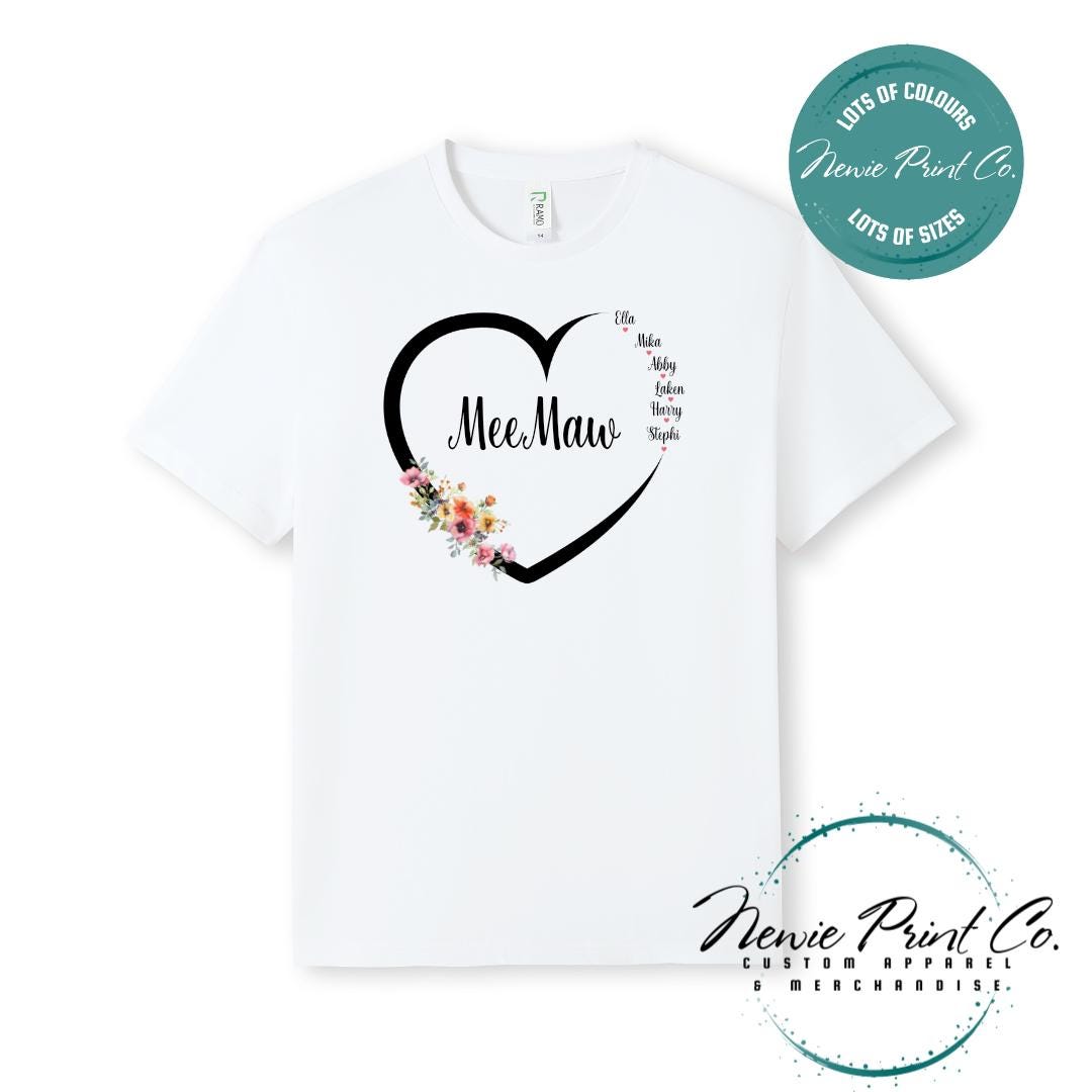 Custom Grandkids Name Watercolour Flower - Jumper or Tee