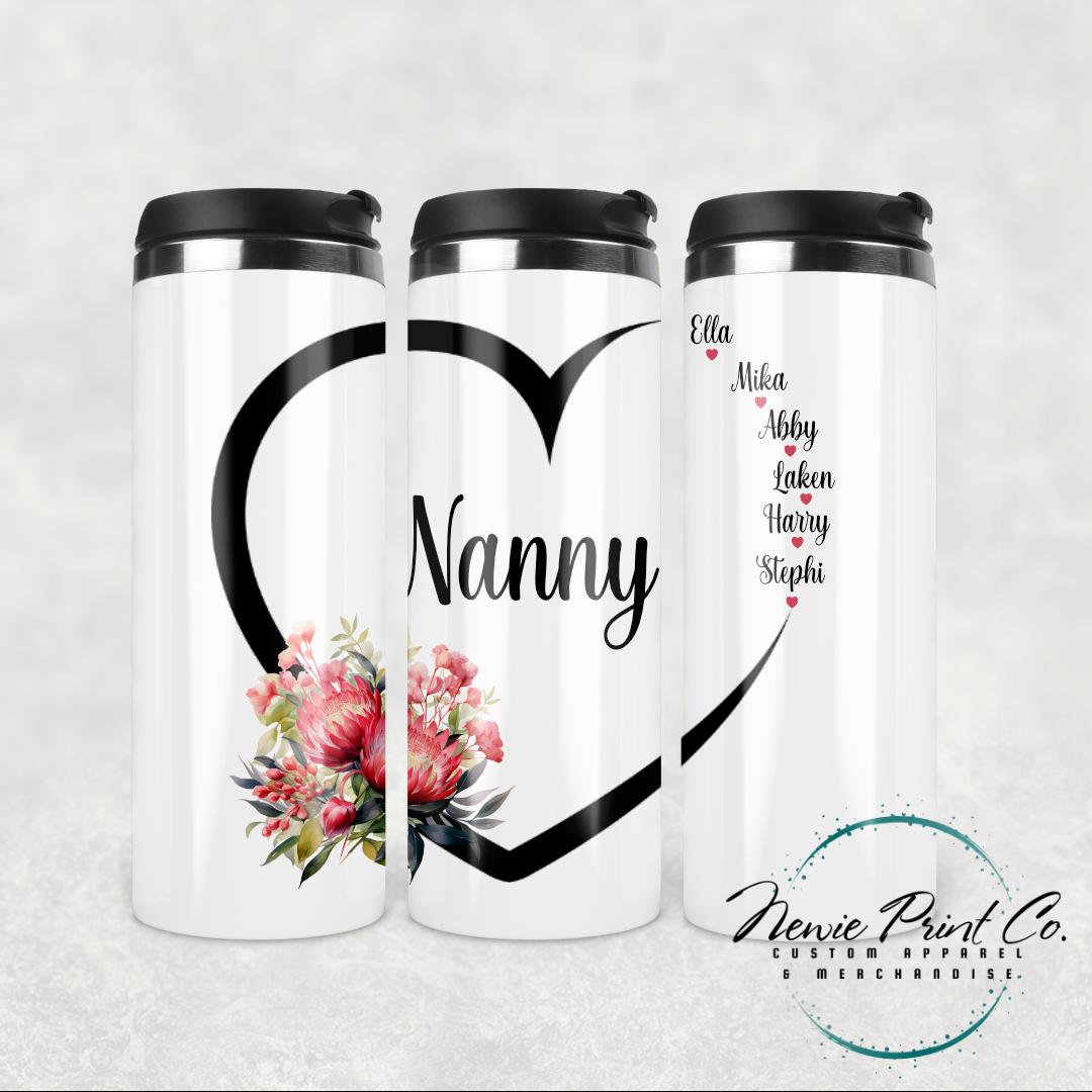 Custom Grandkids Name Australian Flower - Insulated Travel Coffee Tumbler