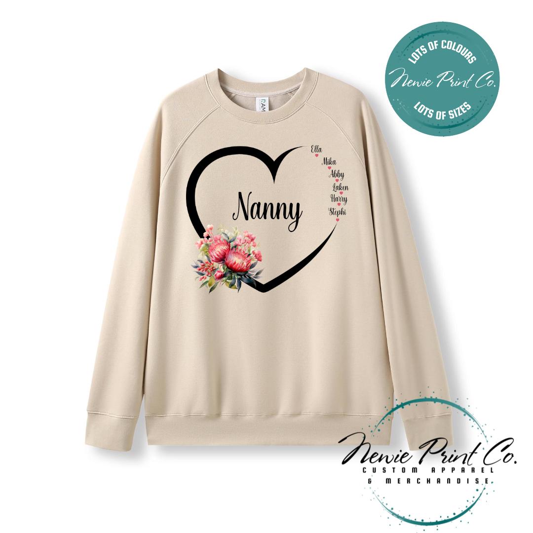 Custom Grandkids Name Australian Flower - Jumper or Tee
