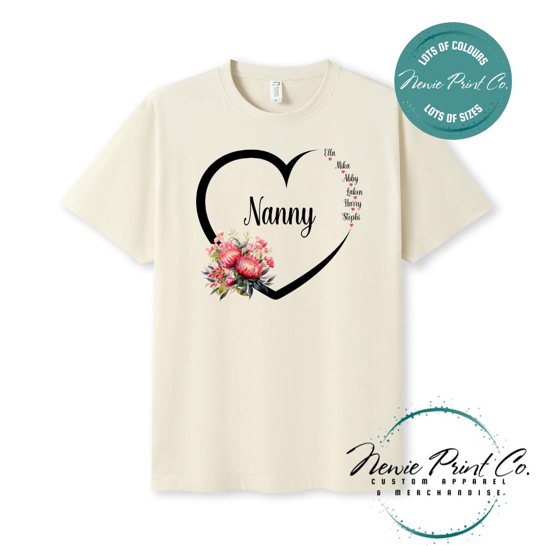 Custom Grandkids Name Australian Flower - Jumper or Tee
