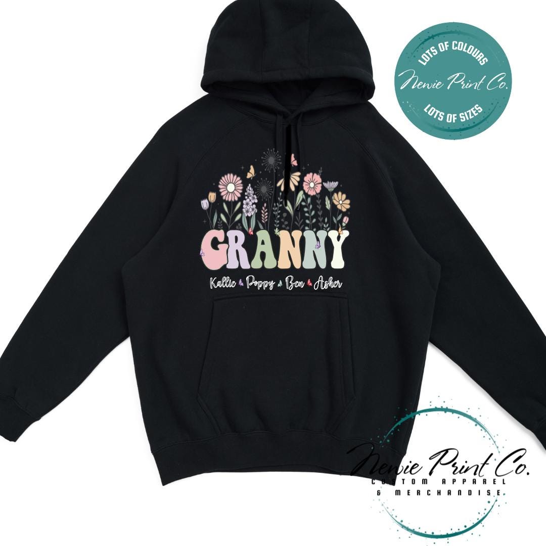 Custom Grandkids Name Flower - Jumper or Tee