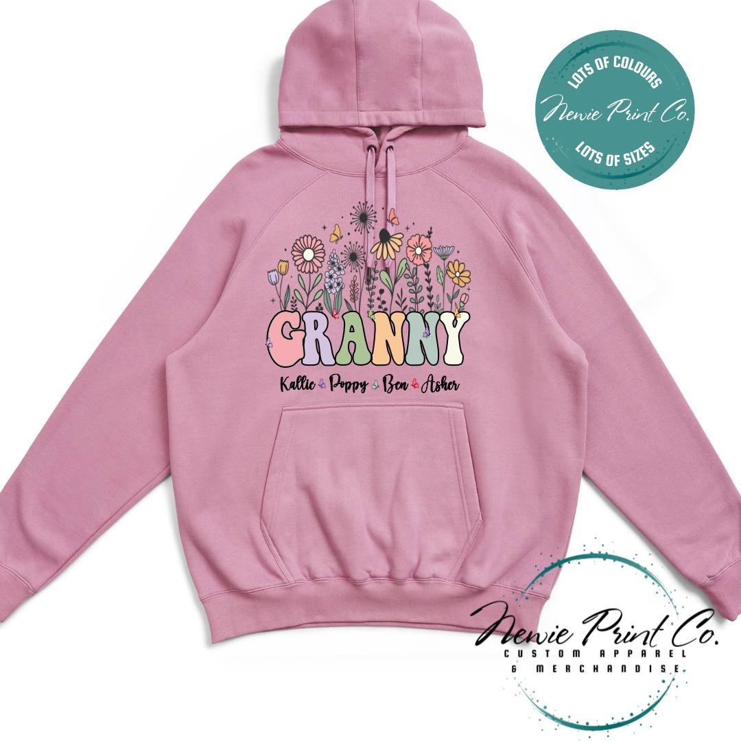 Custom Grandkids Name Flower - Jumper or Tee