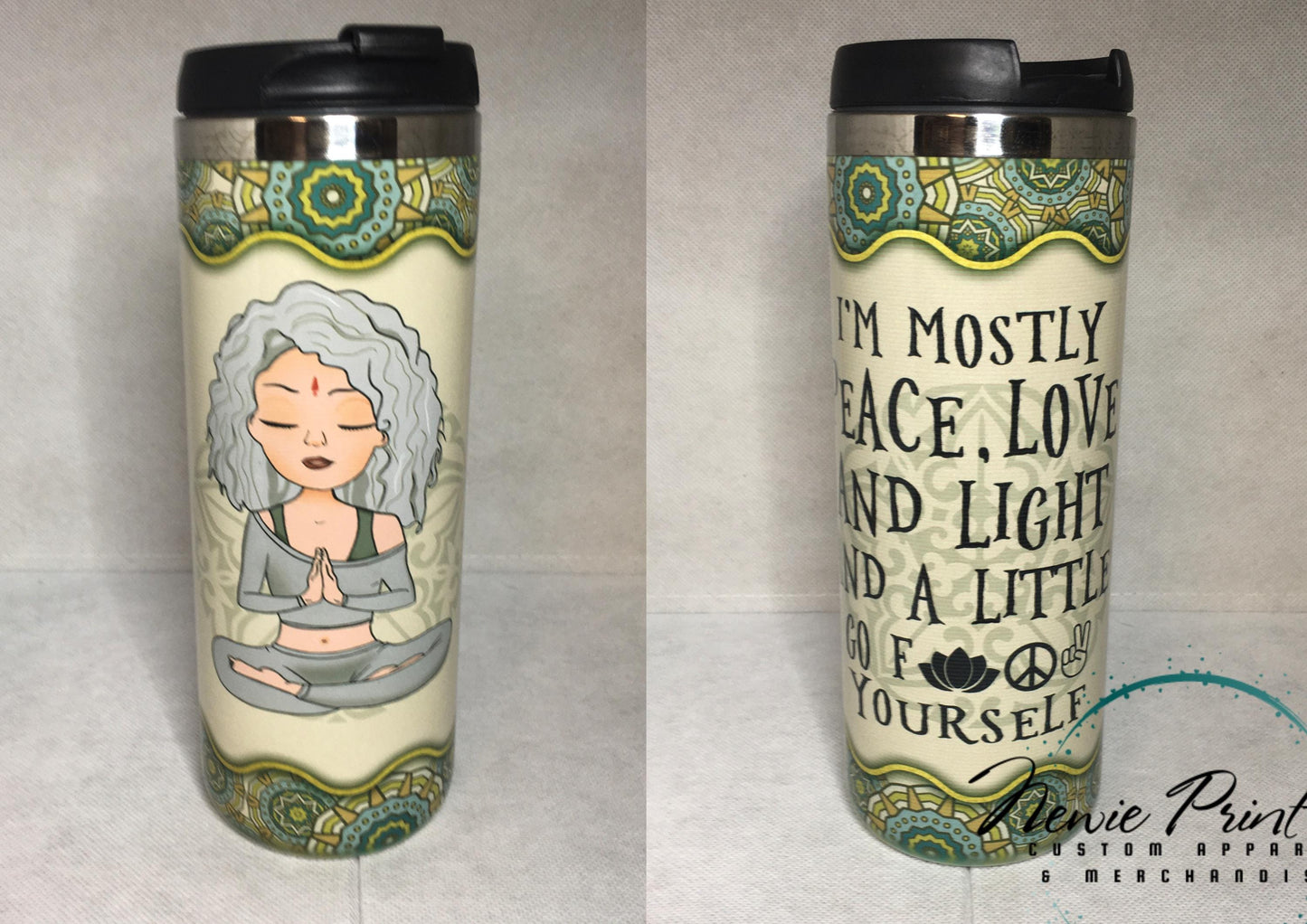 Custom Grandkids Name Flower - Insulated Travel Coffee Tumbler