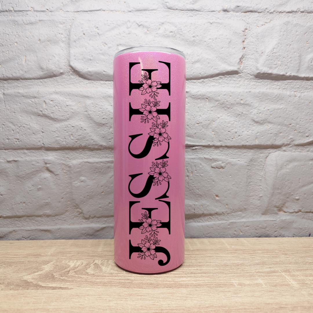 Shimmer Floral Name - Insulated Tumbler - Printed