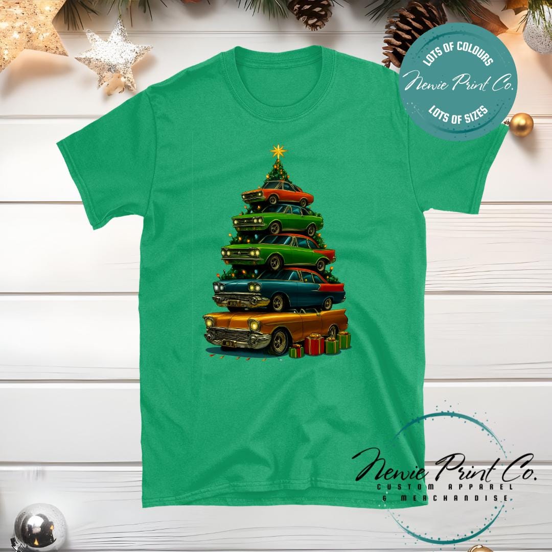 Retro Car Tree - Christmas Tee