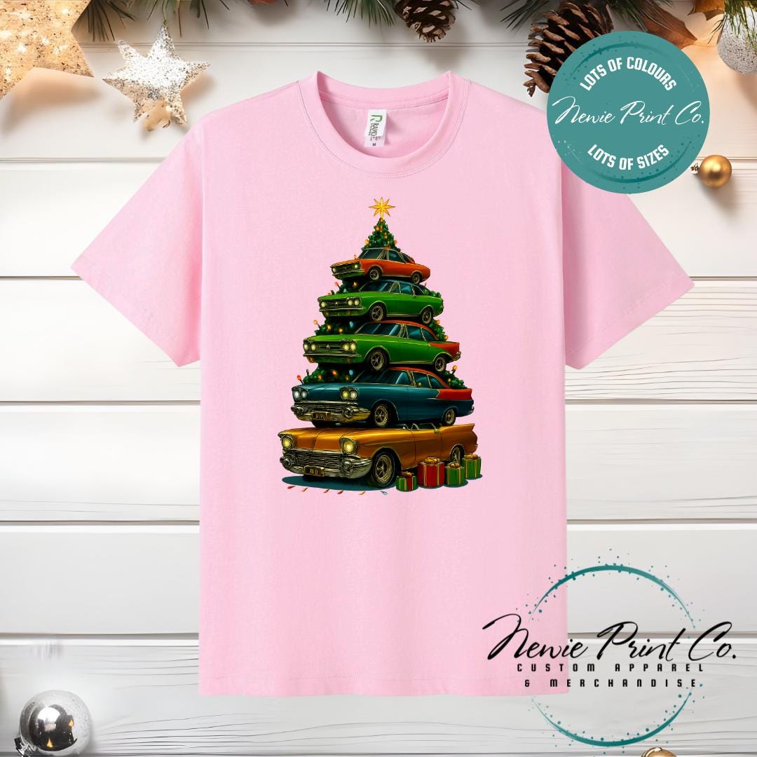 Retro Car Tree - Christmas Tee