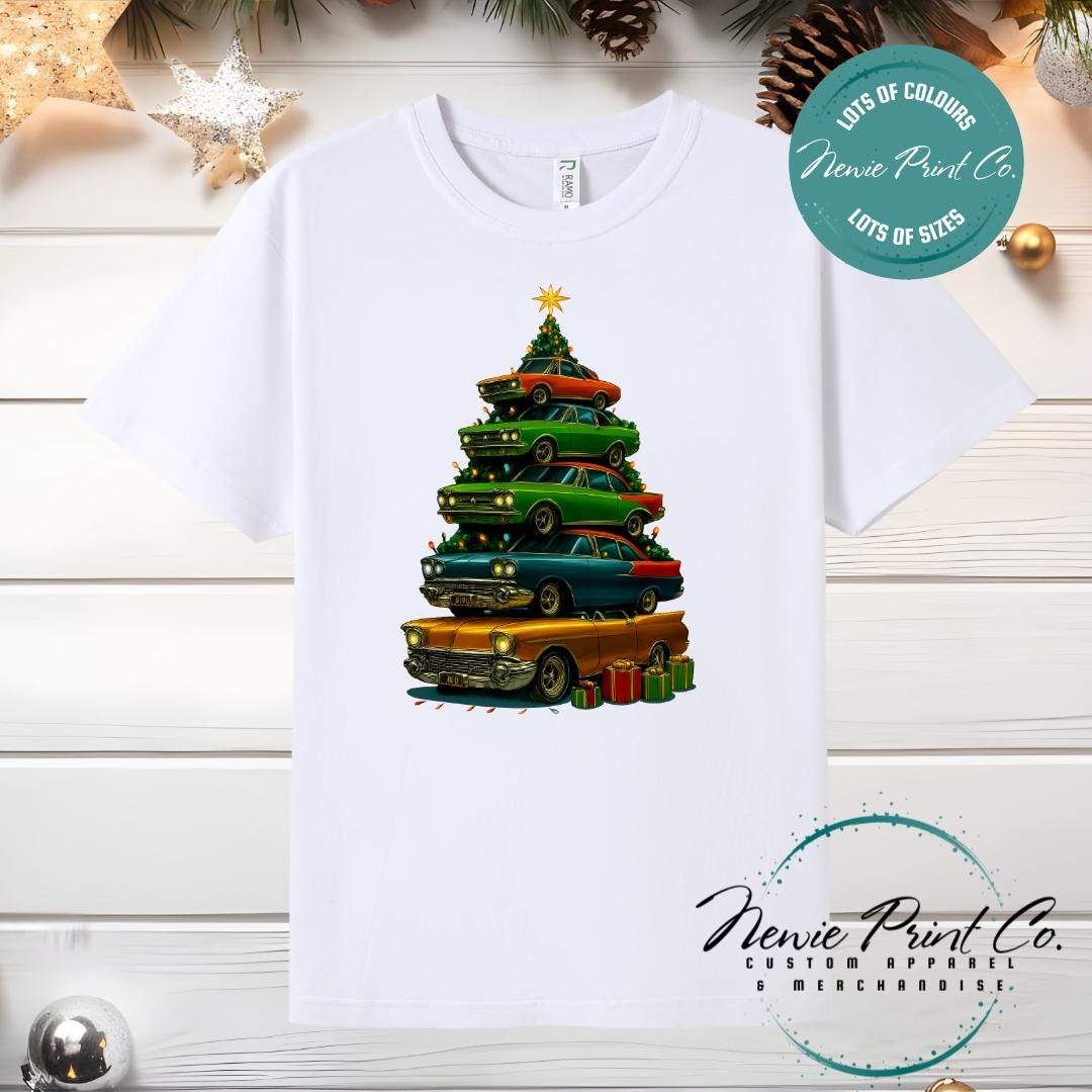 Retro Car Tree - Christmas Tee