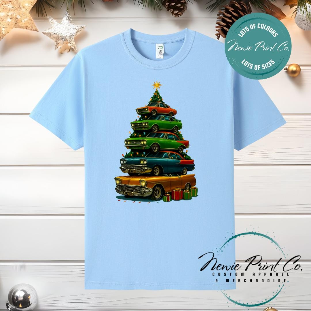 Retro Car Tree - Christmas Tee