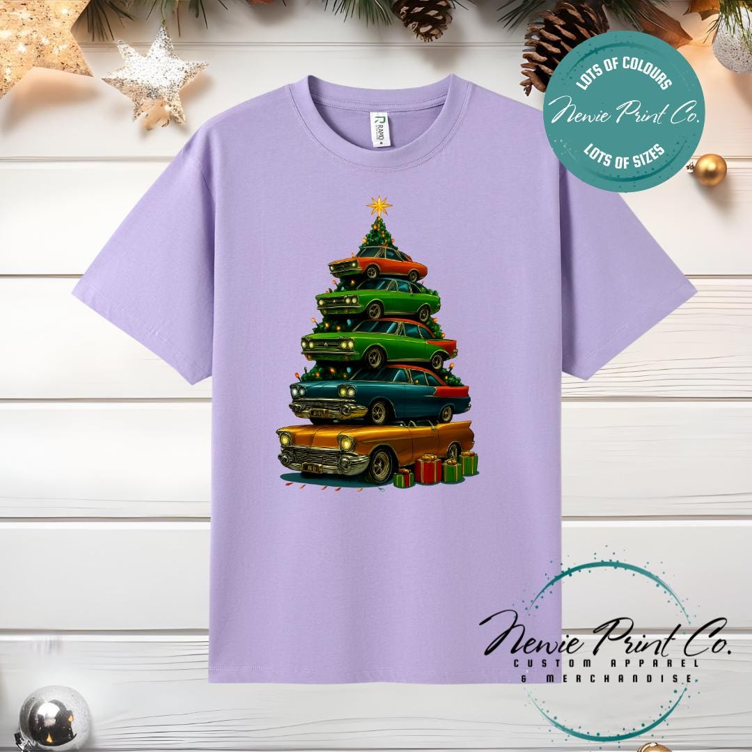 Retro Car Tree - Christmas Tee