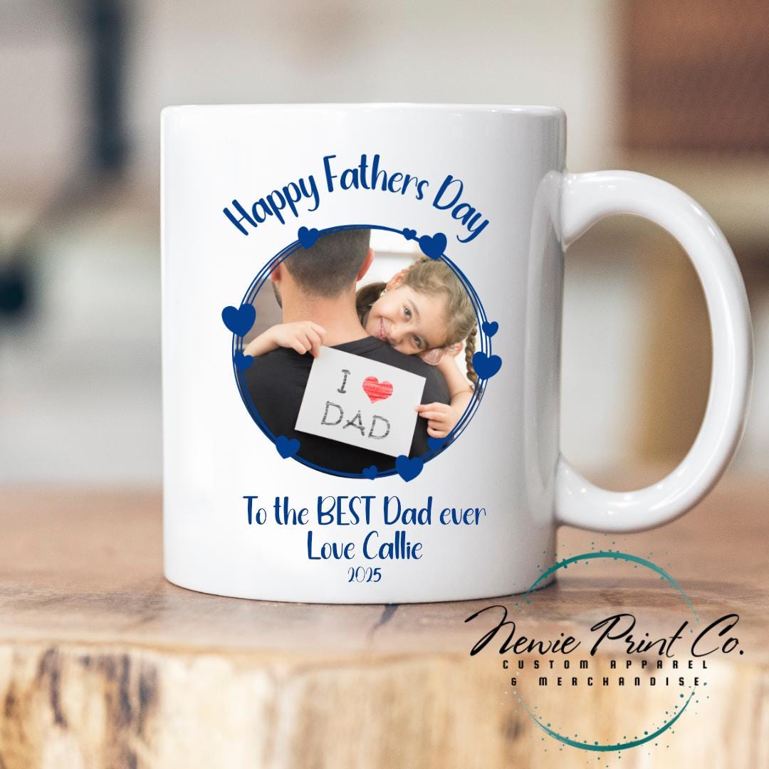 Fathers Day Photo Mug - Blue Heart