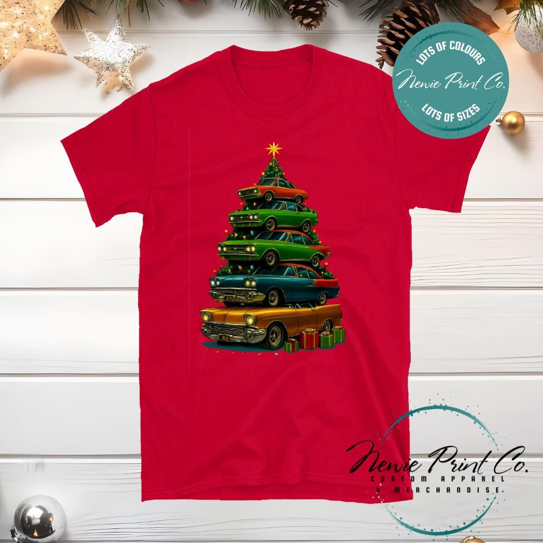 Retro Car Tree - Christmas Tee