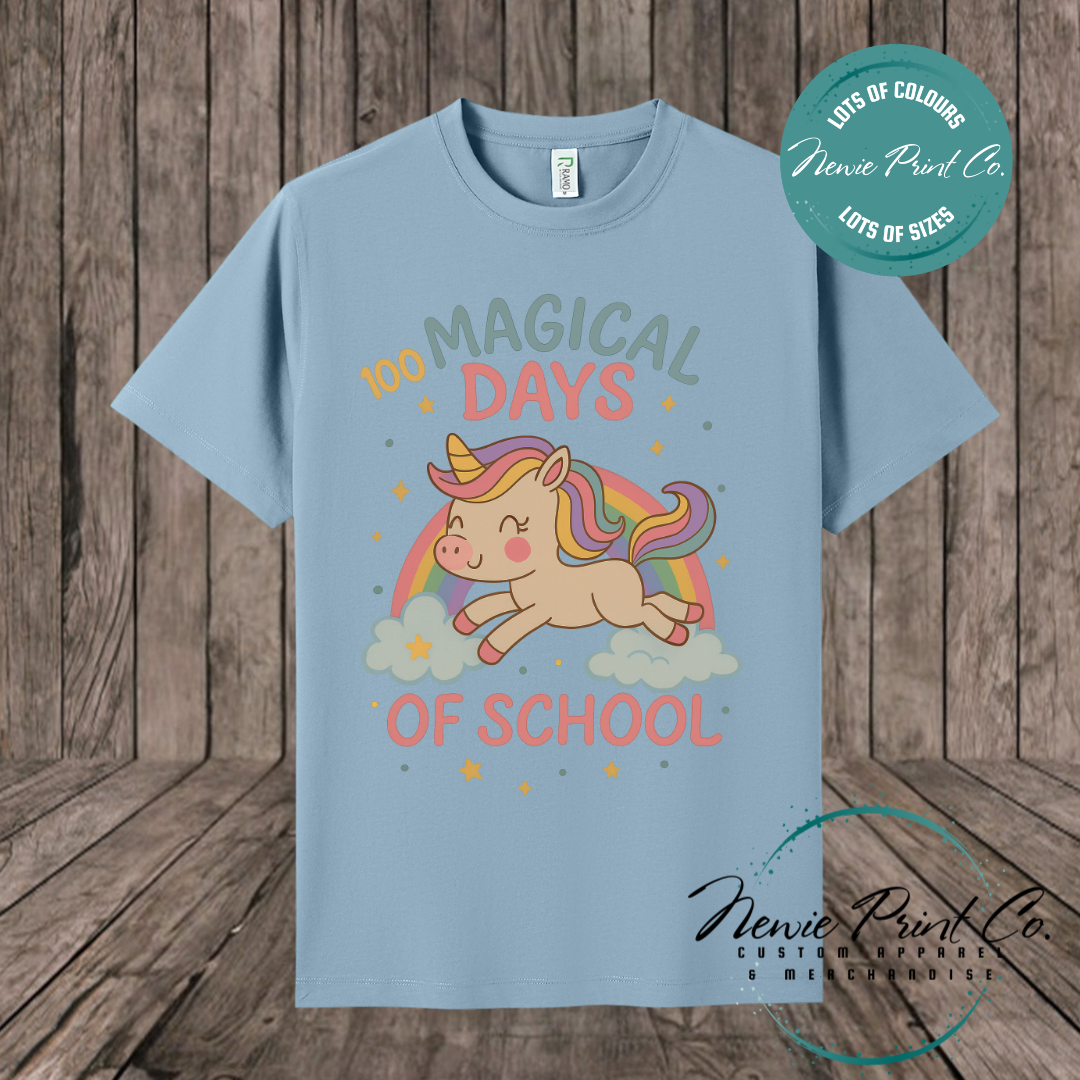 Celebrate 100 Days of School with custom t-shirts! Personalised with names, printed on premium cotton. Fast shipping Australia-wide.