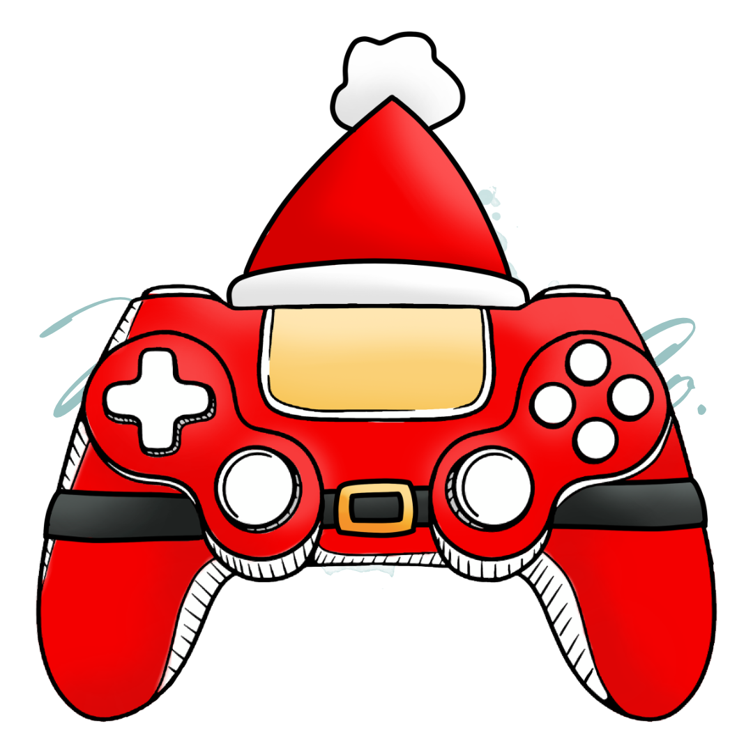 DTF Print - Christmas Gamer Santa Controller