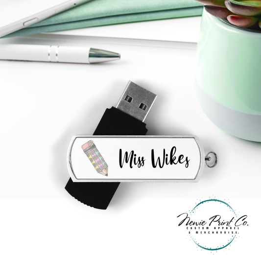 Flower Pencil - Personalised Teacher USB