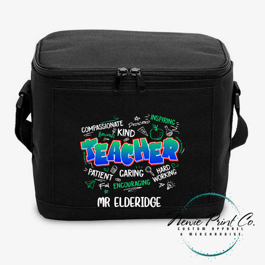 Personalized 6-pack can cooler bag with custom name embroidery, perfect for Father’s Day gifts, weekend outings, and keeping drinks cold on the go.