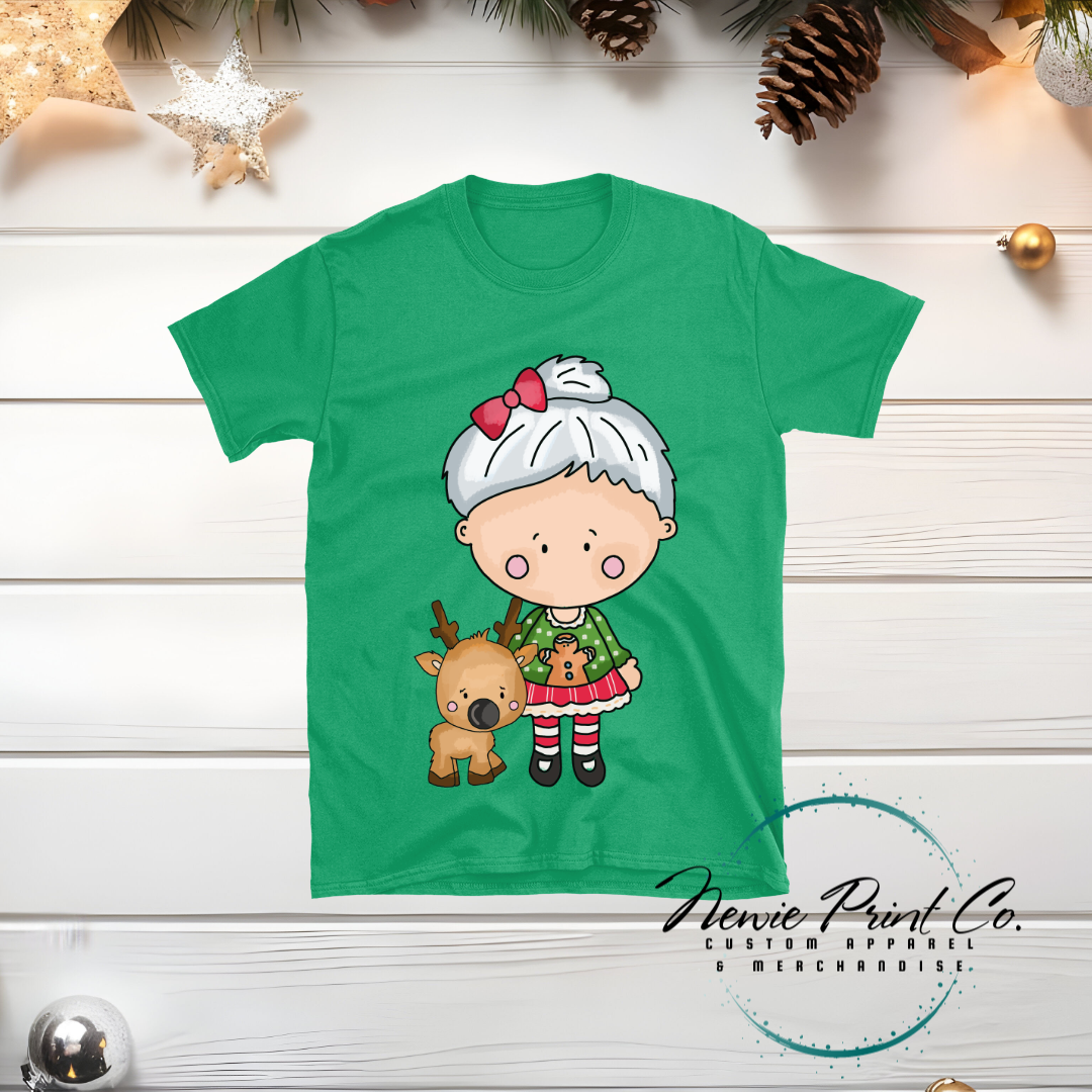 Mrs Claus & Reindeer - Christmas T-shirt