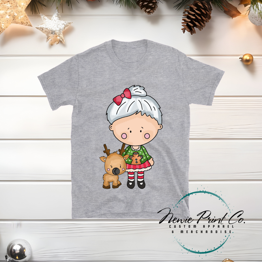 Mrs Claus & Reindeer - Christmas T-shirt