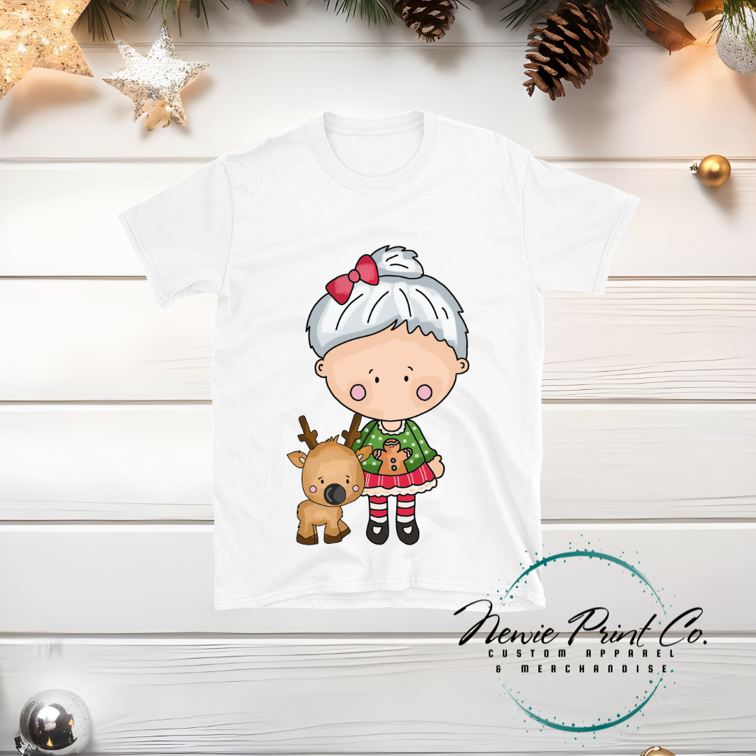 Mrs Claus & Reindeer - Christmas T-shirt
