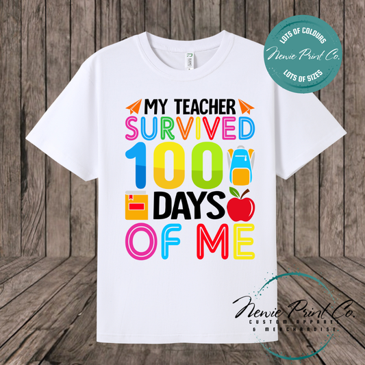 Celebrate 100 Days of School with custom t-shirts! Personalised with names, printed on premium cotton. Fast shipping Australia-wide.
