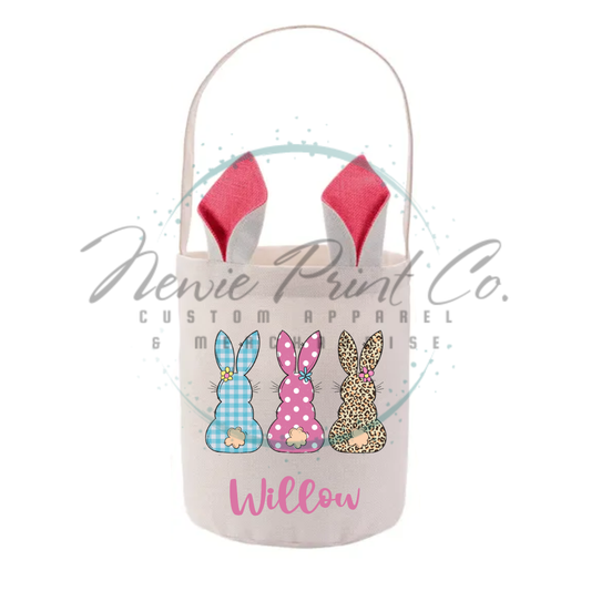 Easter Personalized Tote Bag - Triple Bunny