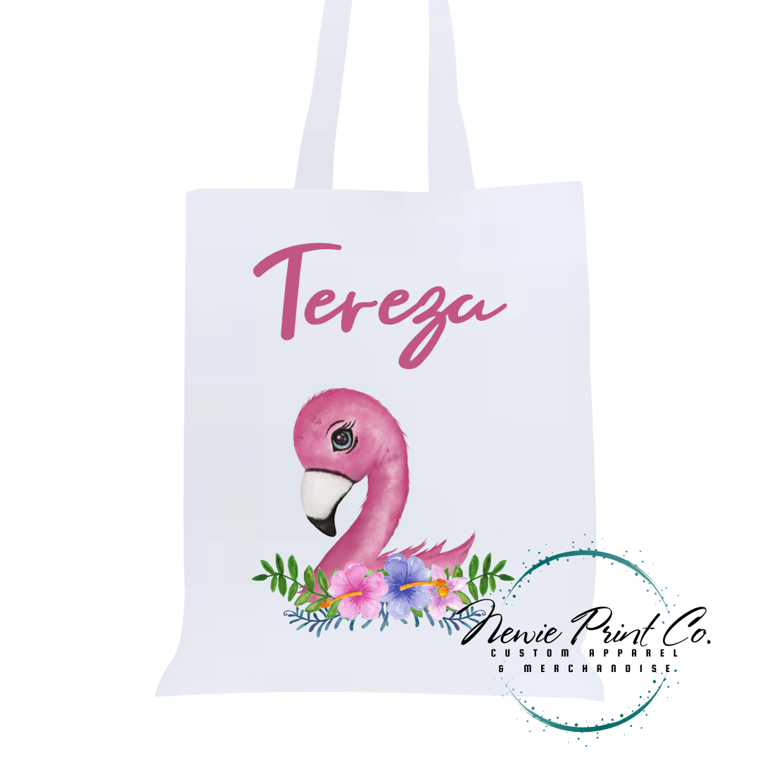 Flamingo Personalized Tote/Library Bag – Newie Print
