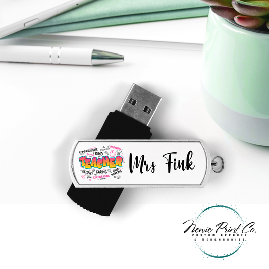custom printed teacher usb pink inspiration