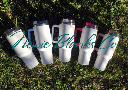 Sublimation Blank 40oz Coloured Handle Tumbler with Straw