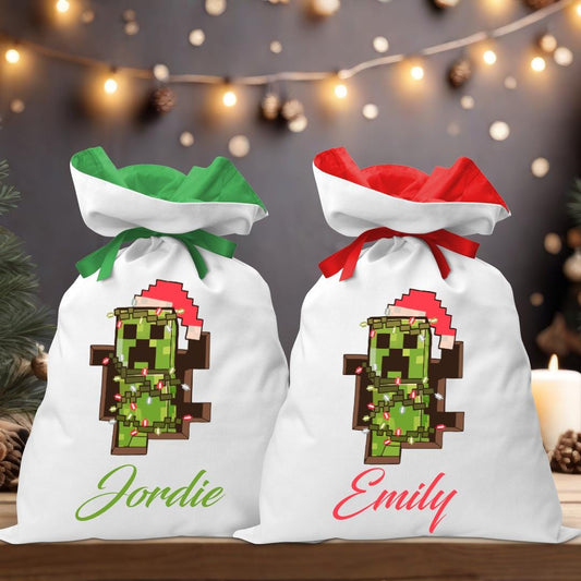 Christmas Moose Coloured Santa Sack - Personalised